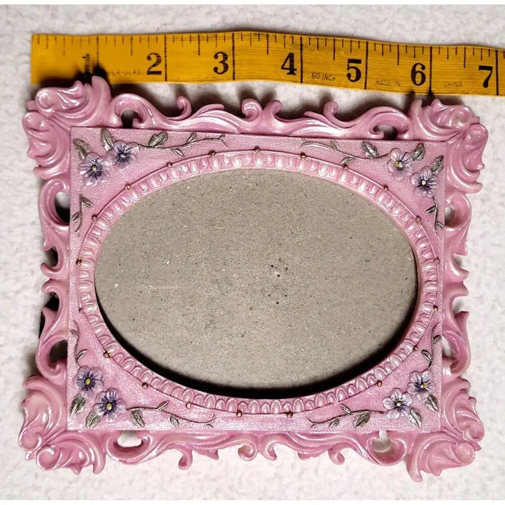 Ornate Pink Resin Picture Frame 3.5